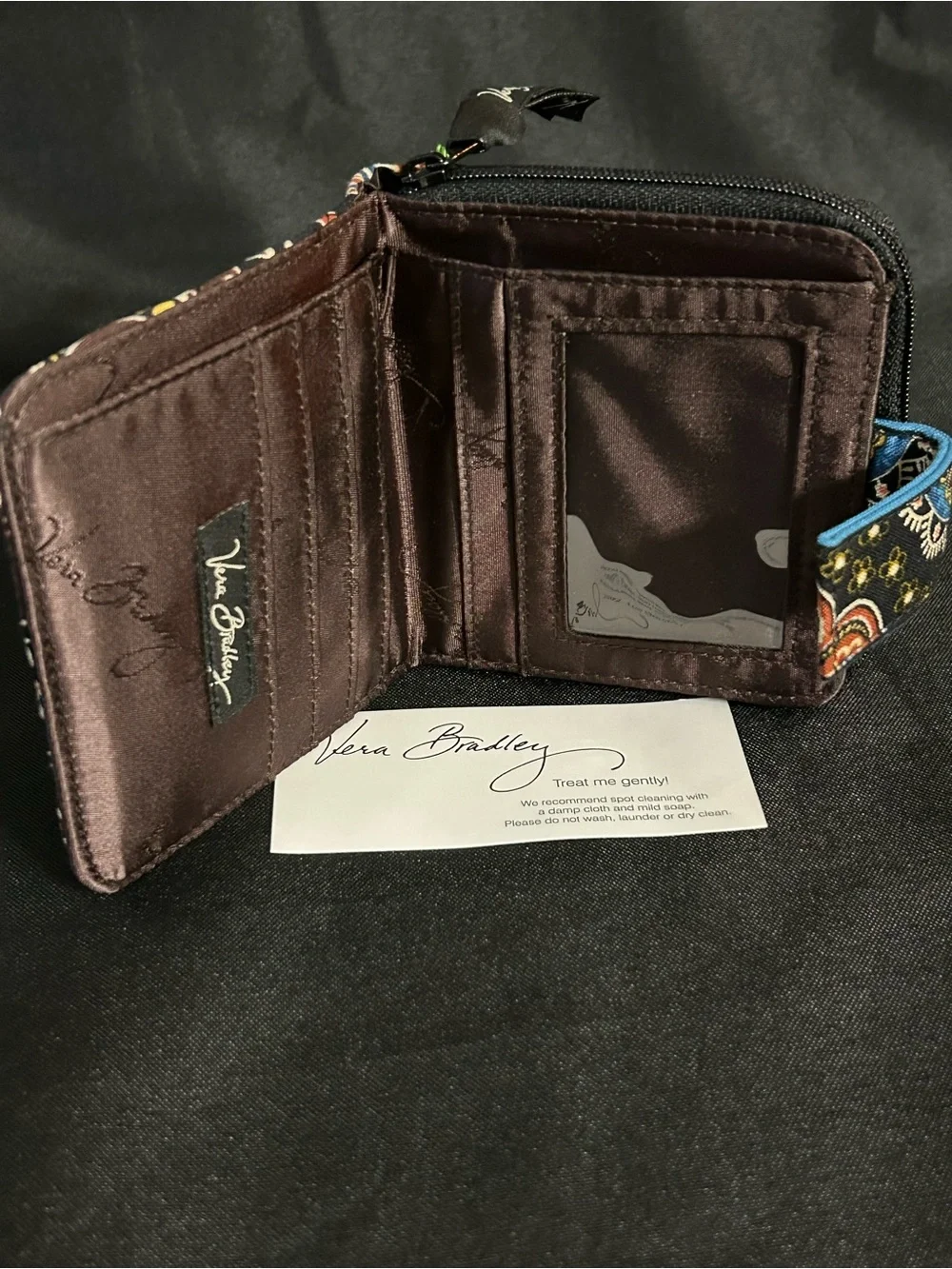 Vera Bradley Kensington Quilted Paisley Mini Zip Wallet NWT - Picture 5 of 8